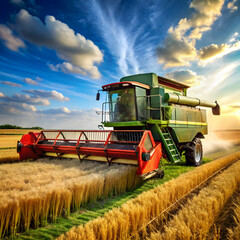 Fototapeta premium harvester in the filed