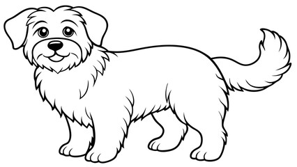 Vector Dog Line Art, Pet Line Art for Coloring Book