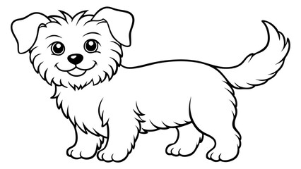 Vector Dog Line Art, Pet Line Art for Coloring Book