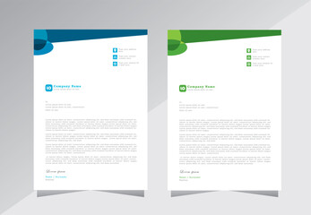 Colorful business letterhead template design. creative letterhead template design with blue and green color. A4 letterhead template design. modern letterhead design template. Vector eps 10