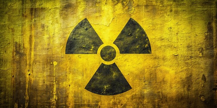 Yellow grunge background featuring a radioactive symbol, serving as a warning for safety and hazards in environmental and industrial environments. Remain vigilant and educated.
