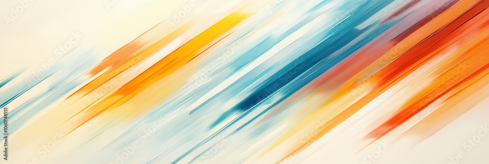 Poster Colorful Arrows Overlapping Dynamically on a White Background Suggesting Movement and Direction