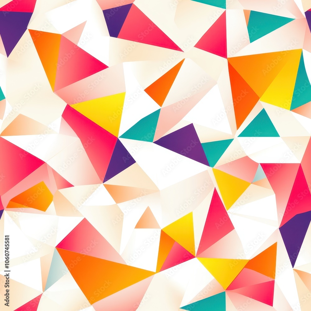 Aufkleber colorful geometric pattern design featuring vibrant triangles in a mixed abstract layout