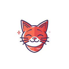 Obraz premium Cute Cartoon Cat Face Illustration