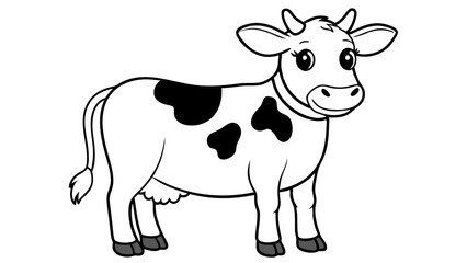 Vector Cow Line Art for Coloring Book