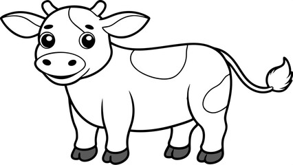 Vector Cow Line Art for Coloring Book