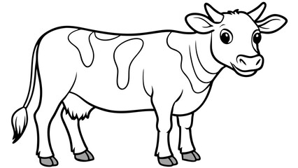 Vector Cow Line Art for Coloring Book