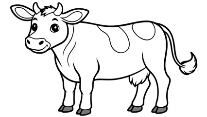 Vector Cow Line Art for Coloring Book