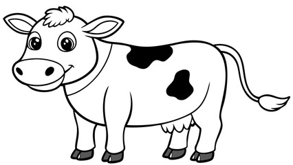 Vector Cow Line Art for Coloring Book