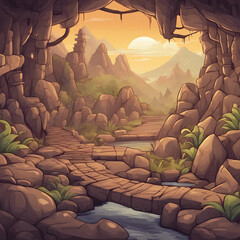 Obraz premium adventure game background illustration