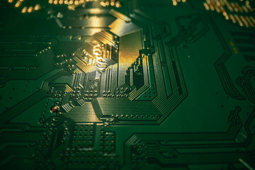 Circuit board, electronic motherboard. Digital engineering concept, hi-tech technology concept. Tech background.