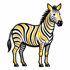 Bold Zebra Line Art on White Background