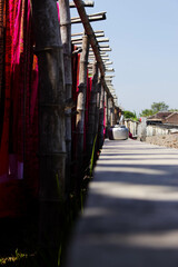 Drying Cloth 2
Some cloth that has been colored is dried in the sun