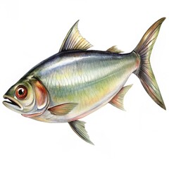 Fototapeta premium herring isolated on a white background—fresh Herring fish.