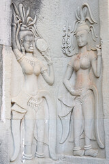 Beautiful Apsara in Angkor Wat, Siem Reap, Cambodia.