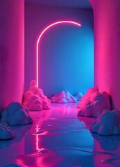 Generate a retro aesthetic background inspired by 90s neon colors and abstract shapes.