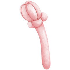 whimsical pink balloon animal resembling playful creature