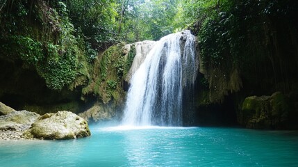 Majestic Waterfall Cascading into a Pool