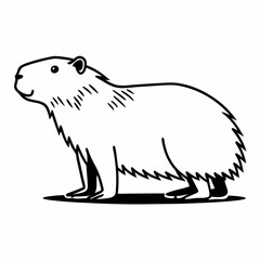 Capybara Line Art Vector