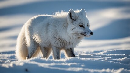 Arctic Fox in Snowy Landscape