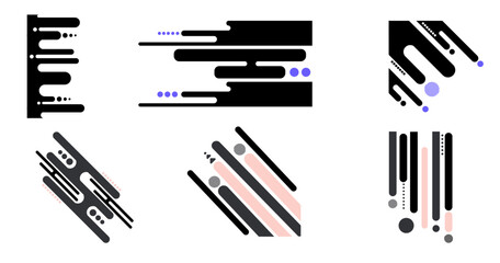 Creative abstract background set with colored different abstract shapes.