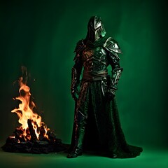 Fototapeta premium design concept of medival object on a green screen background