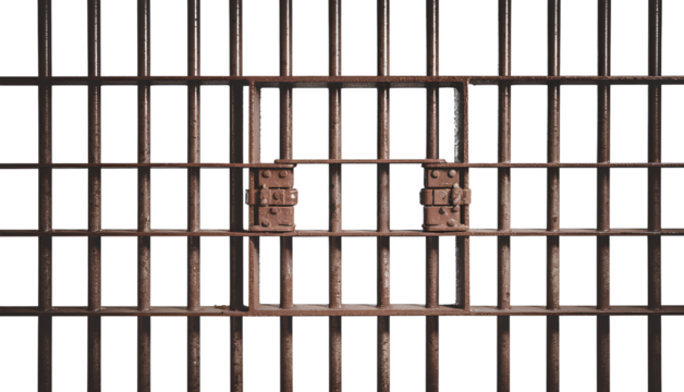 Prison bars transparent background for digital design and illustration