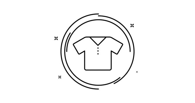 T-shirt animated outline icon with alpha channel. T-shirt rotation appearance 4k motion design animation for web, mobile and ui design