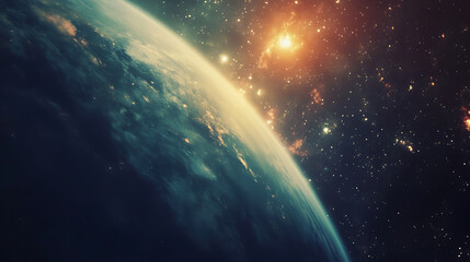 Fototapeta premium planet and galaxy