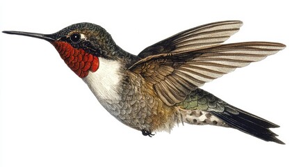 Fototapeta premium Beautiful watercolor hummingbird clipart for creative graphic design projects