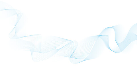 abstract blue wave lines on white background. Abstract frequency sound wave lines and technology curve lines background. Vector Abstract white digital blend wave lines and technology background. 