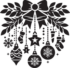 Christmas Decoration Element silhouette vector illustration isolated on a white background