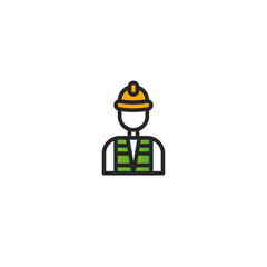 Construction man icon flat vector design
