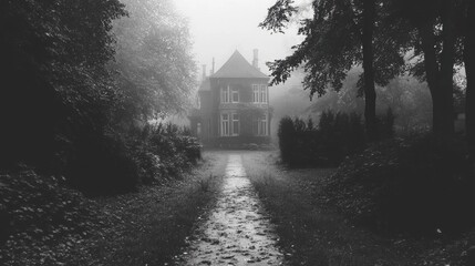 Mysterious Manor in the Misty Forest
