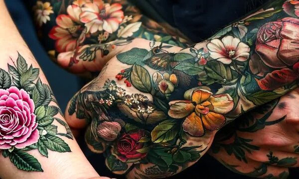 tattoo painting on hand, generative ai