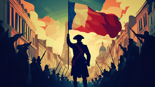 Vive la france vector illustration. French Revolution Paris. Illustration