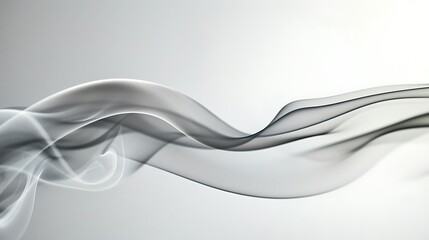 Black and white ink patterns resembling smoke captured in mid-air, with sharp edges and subtle depth of field, against a minimal light background