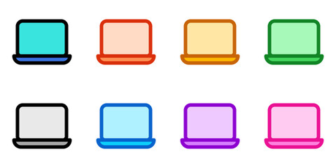 Editable vector blank laptop computer screen icon. Part of a big icon set family. Perfect for web and app interfaces, presentations, infographics, etc