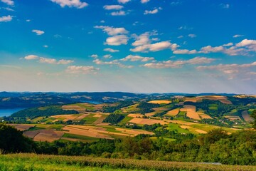 Naklejka premium Widok na Pogórze Rożnowskie.