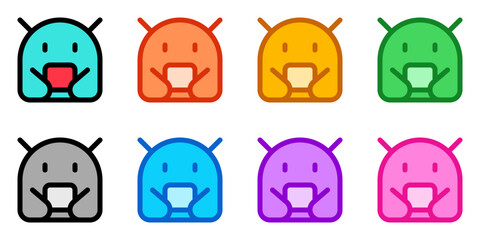 Editable vector robot icon. Part of a big icon set family. Perfect for web and app interfaces, presentations, infographics, etc