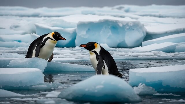 Emperor Penguin on Floating Ice
