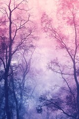 The enchanting forest embraces serenity as mist dances among the trees creating a dreamlike atmosphere