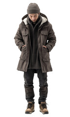 Person in Winter Clothing with Stylish Outerwear