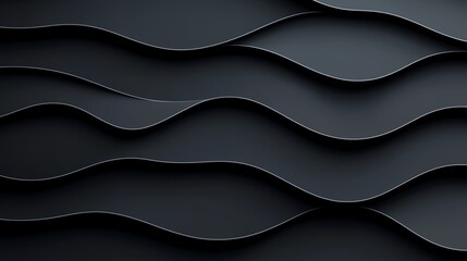 Fototapeta premium Elegant abstract design featuring flowing black wave patterns, perfect for backgrounds or modern decor projects.