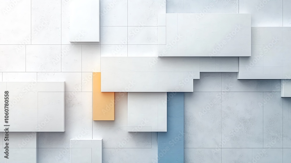 Poster a modern abstract background featuring geometric shapes in soft colors, creating a clean and minimal