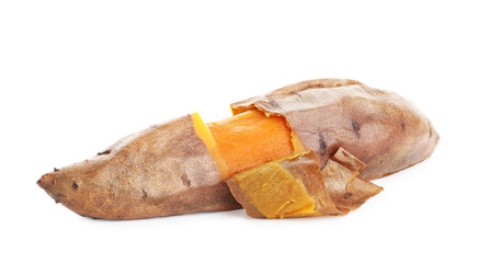 Tasty cooked sweet potato isolated on white