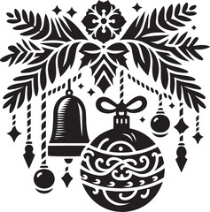 Christmas Decoration Element silhouette vector illustration isolated on a white background