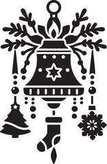 Christmas Decoration Element silhouette vector illustration isolated on a white background