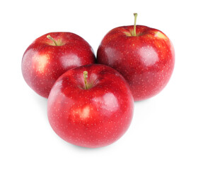 Fresh ripe red apples isolated on white