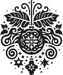 Christmas Decoration Element silhouette vector illustration isolated on a white background